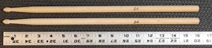 1 Pair Lightweight Wood (Maple?) Drum Sticks Size 5A Drumsticks - Used