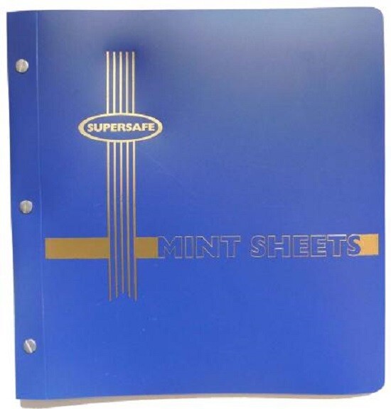 Supersafe Mint Sheet File 16 pages w/ 32 Pockets Storage Organizer High Quality