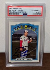 Patrick Corbin Signed Autographed 2021 Topps Heritage #398 PSA