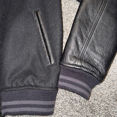 Nike Destroyer Varsity Jacket Leather Sleeves MMXV Mens Sz M Great