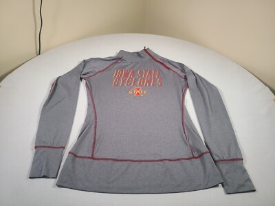 Iowa State Cyclones Sweatshirt Womens Medium Gray Side Zip College Team Spirit
