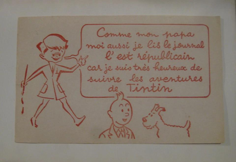 Tintin buvard publicitaire L'Est Républicain TBE - Photo 1/1