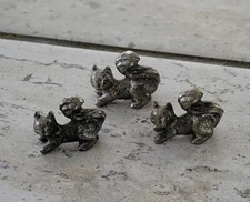 Set of 3 MINI metal miniature squirrel critter pet animal d & d, dollhouse