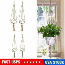 2 Pack Plant Hanger Hanging Planter Basket Rope Flower Pot Holder Decor Macrame