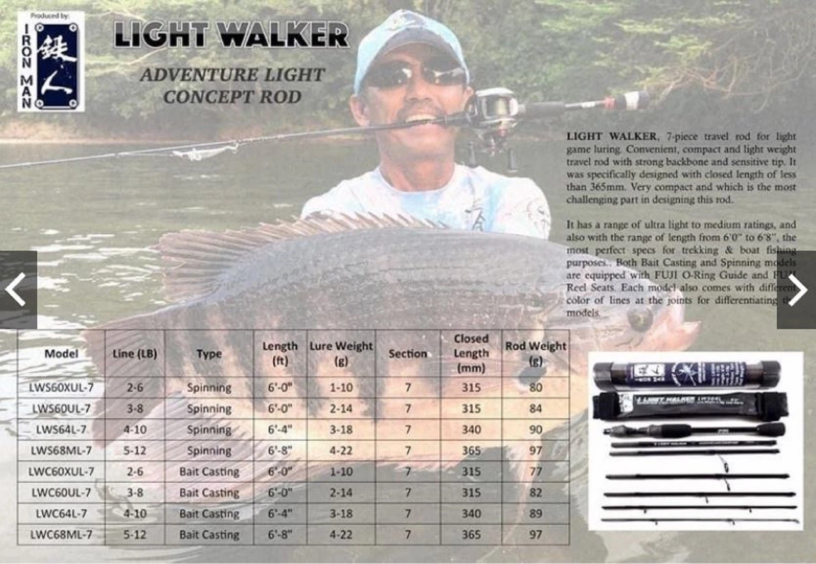Iron Man Baitcast Rod Light Walker LWC64L-7 (2025)