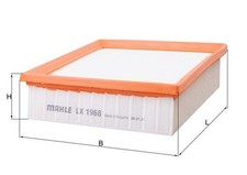 MAHLE Luftfilter LX 1968 Filtereinsatz für OPEL CORSA X15 S07 L08 L68 LPG CDTI
