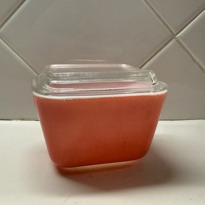 Vintage Pyrex Pink Flamingo Refrigerator Dish 501 with Lid 1950s
