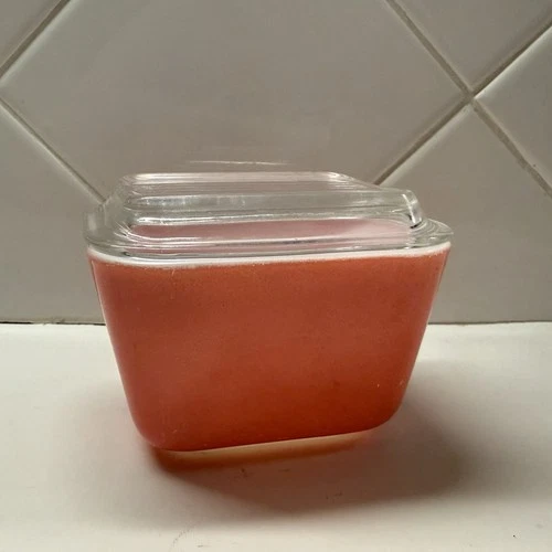 Vintage Pyrex Pink Flamingo Refrigerator Dish 501 with Lid 1950s