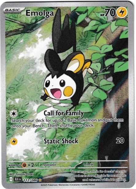 Pokemon Emolga 2025 SV: Black Bolt 112/086 Near Mint or Better