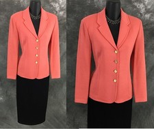 BEAUTIFUL St John collection jacket knit orange suit blazer size 2