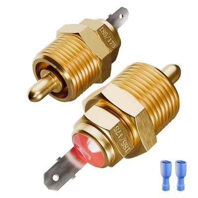 Joinfworld 3/8'' NPT 2 PCS Fan Thermostat Temperature Switch 185°F to 175°F,... 