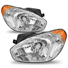 Headlights Set For 2007 2008 2009 2010 2011 Hyundai Accent w/ Clear Lens Pairs