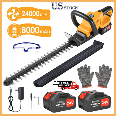 20/22In-24V Cordless Hedge Trimmer Cordless Electric Hedge Trimmer w/2 Batteries