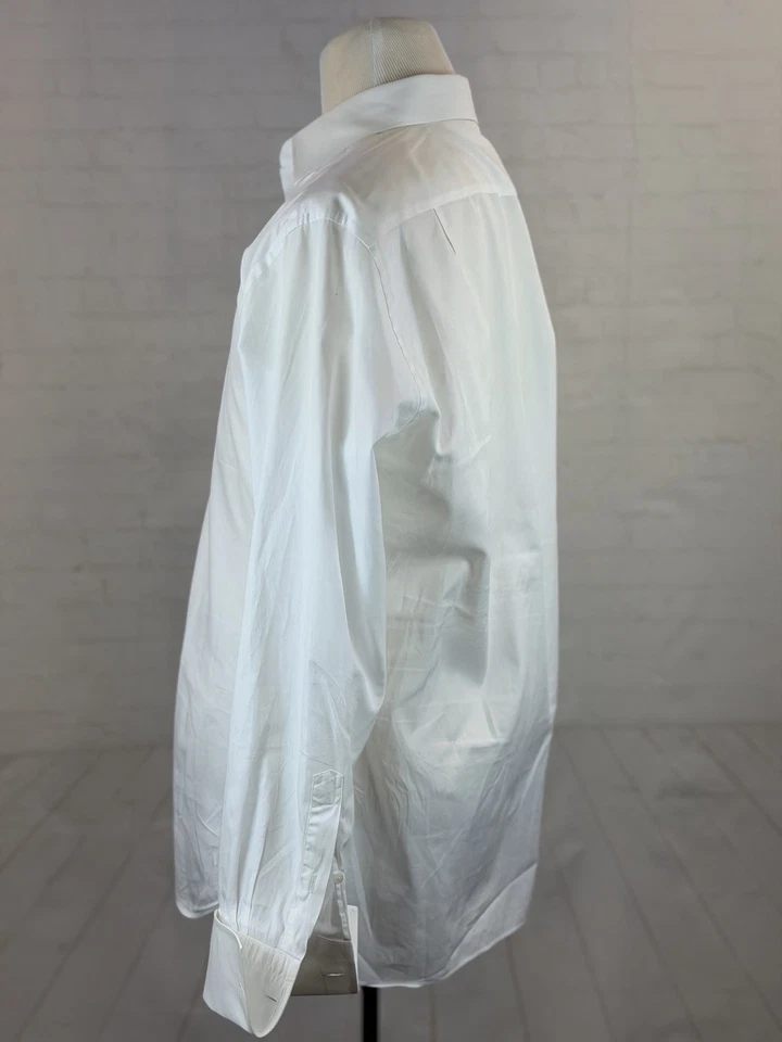 Ermenegildo Zegna Men's White Cotton French Cuff Formal Dress Shirt 16 36/37 41 - Image 3 of 4
