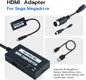 HDMI Adapter for Sega Genesis Model 1/2/3 for HDTV, Multifunctional Video Conver