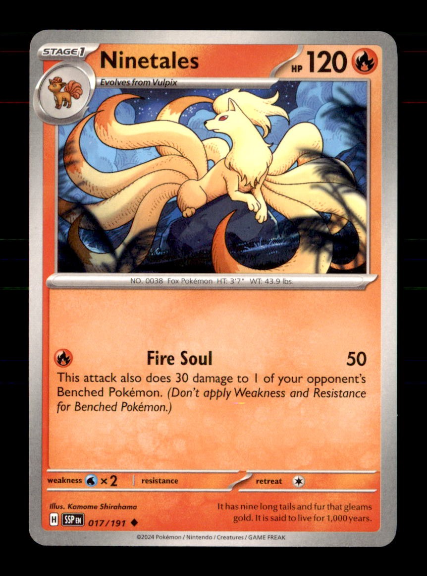Ninetales 017/191 Uncommon Surging Sparks Pokemon Near Mint