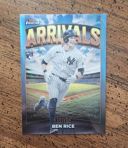 Ben Rice 2025 Topps Finest Arrivals Rookie RC Blue /150 REFRACTOR YANKEES