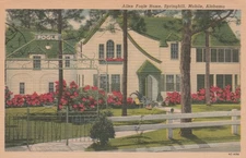 Alabama, AL, Mobile, Allen Fogle Home, Springhill, Vintage souvenir postcard