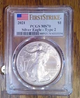 2021 Type 2 BU American Silver Eagle PCGS MS70 (194)