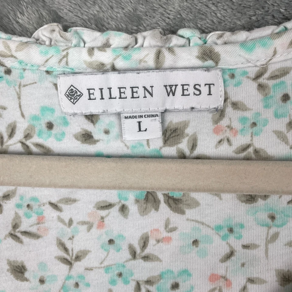 Eileen West Nightgown Large Ivory Floral Cottagecore Prairie Cap Sleeve Lace - Image 2 of 4