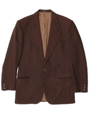 Valentino Mens Blazer Jacket UK 38 Medium Brown Houndstooth Classic DG22