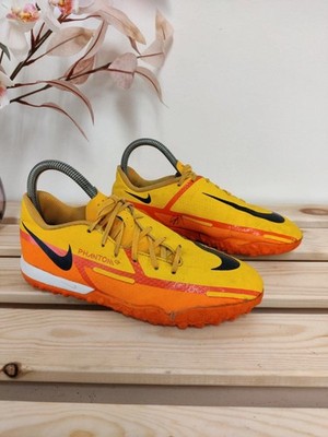 Jungen Nike Phantom GT2 Academy TF Astro Turf gelb orange Fußballschuhe UK 3,5