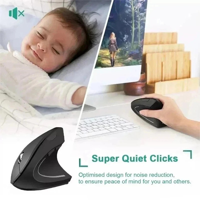 Anker Wireless 2.4G Ergonomic Vertical Optical Mouse - Black (‎AK-98ANWVM-UBA)