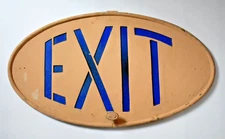 ANTIQUE METAL THEATRE CINEMA "EXIT" ART DECO SIGN c1920