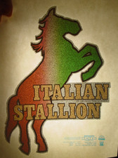 ITALIAN STALLION VINTAGE 1970's GLITTER IRON ON TRANSFER B-9