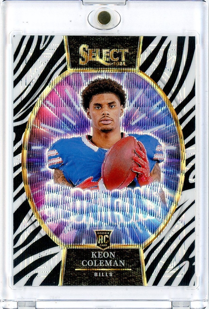 2024 Panini Select Keon Coleman Neon Icons Zebra SSP Case Hit Rookie Bills #2 RC