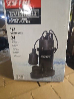 #ad Everbilt Submersible Sump Pump W Tethered Switch 34 GPM Aluminum 1 4 Horsepower $47.49