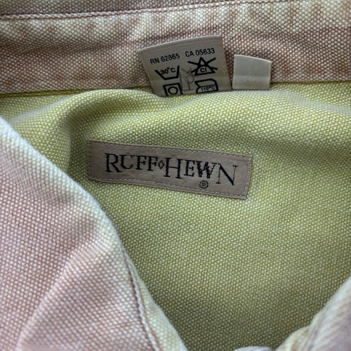 Ruff Hewn Colorblock Men's Button Up Shirt Large Cotton Made in USA Casual HOLE - Picture 7 of 11