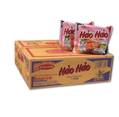 Acecook Hao Hao Hot & Sour Shrimp Instant Noodles 30 Pack Vietnamese 77g Each