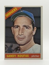 Topps 1966 Baseball Sandy Koufax #100 Los Angeles Dodgers Base Set