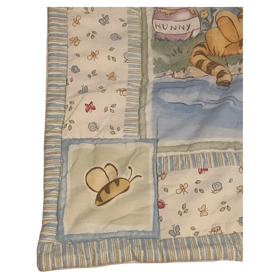 Disney Winnie Pooh Piglet Tigger Manta Caracol Abeja Azul Verde Hoja Hunny 43x31 Foto 3 de 4