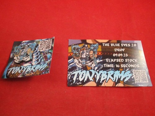 Tony Brimz Blue Eyes 2.0 Pin Pinback w/ Information Card