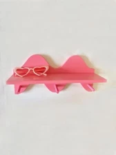 Wavy Floating shelves for wall shelf with hooks key holder purse rack hanger 15"