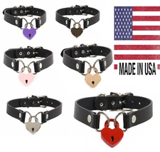 Heart Lock Choker Collar Day Sub Collar Gothic BDSM Punk for Women Men Funk Plus