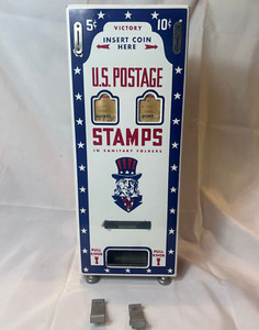 Victory US Postage Stamps Automatic Dispenser Co Porcelain Vending Machine