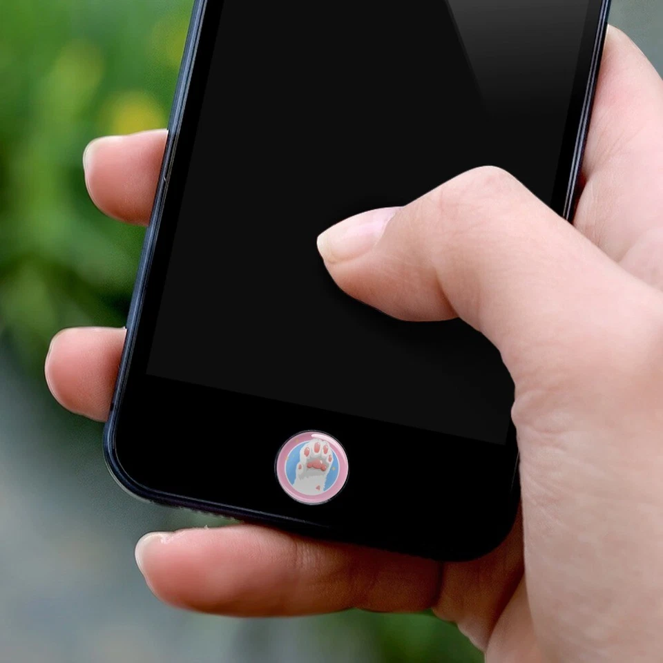 Cat Paw Toe Beans with Cute Sparkles Home Button Stickers Fit Apple iPhone - Image 3 of 3