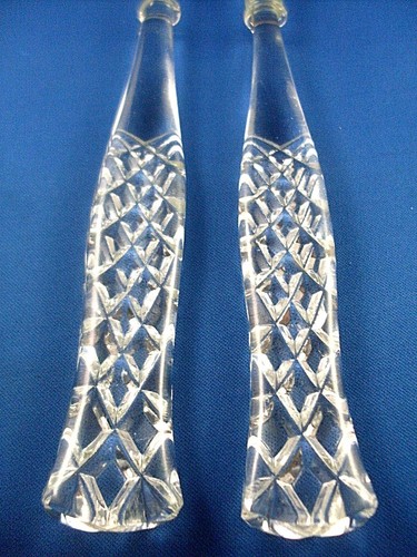 Vintage 1950's BOHEMIA CRYSTAL SALAD SERVERS (FORK & SPOON) Collectable VG - AUS - Bild 3 von 9