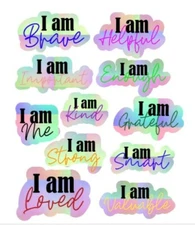 11 Children Positive Stickers Inspiration Affirmation Tablet Laptop Journal 