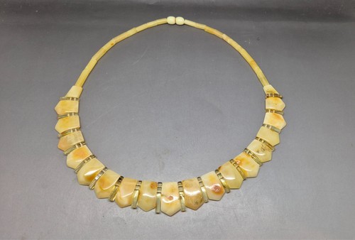Elegante Collar Cloepatra Ámbar Báltico 18,7" para Mujer Caramelo Blanco - Imagen 2 de 5