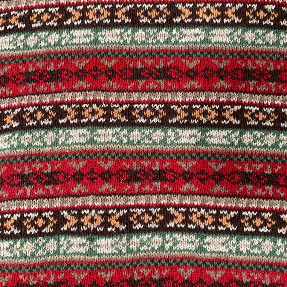 Vtg Polo Ralph Lauren Sweater Mens Large Multicolor Cotton Wool Hand Knit Crew - Image 3 of 4