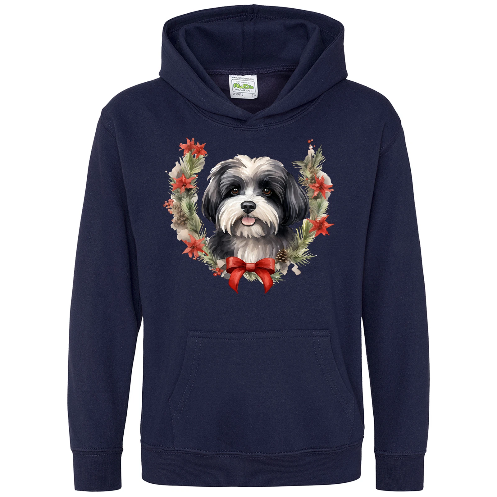 VETEMENTS Felpa con cappuccio corona di Natale Havanese per bambini cane che cammina animali proprietari animale domestico Natale...