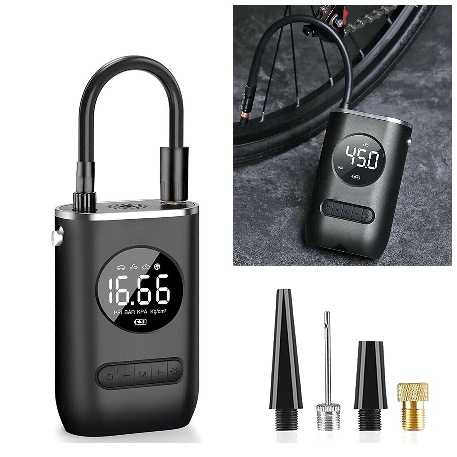 150PSI 7.4V Portable Car Digital Electric Tire Inflator LCD Air Pump Compress