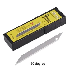 50 PCS 9mm 30° Spare Blade for Utility Knife Retactable Box Cutter Carbon Blades