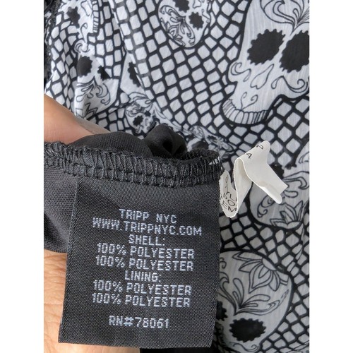 Tripp NYC Daang Goodman Black White Skull Lace Dress Plus Size 3 Goth Witchy Emo - Picture 8 of 9