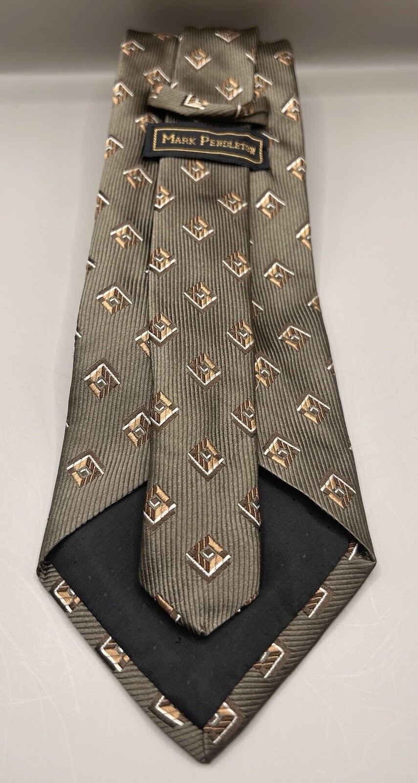 Olive Mark Pendleton Diamond Pattern Men’s Silk N… - image 2