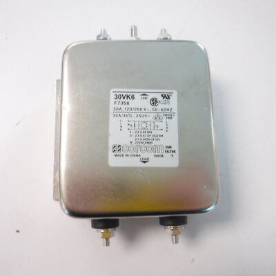 Corcom Powerline Filter W/Stud Input & Output 30VK6 F7358 30A 120/250V